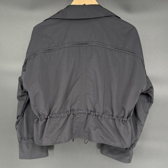 Athleta Women's Acadia Jacket Size Small Black Snap Front Water Repellent - Picture 2 of 8